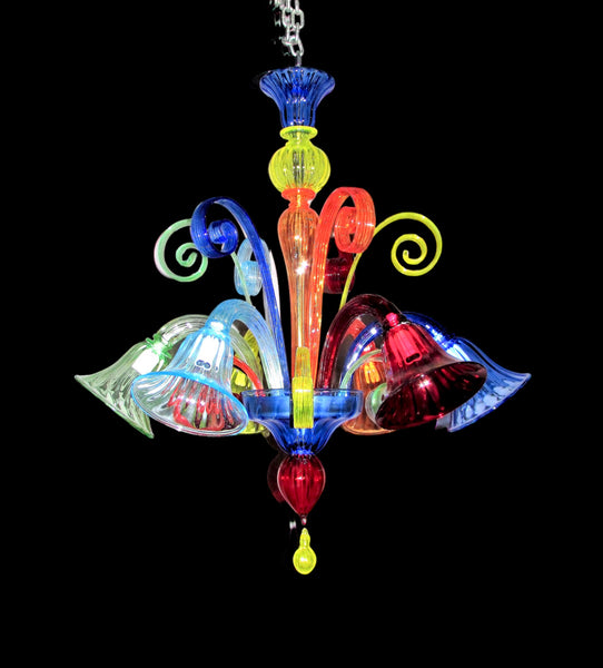 Murano Glass Chandelier - Arlecchino in Giu – Visions of Venice