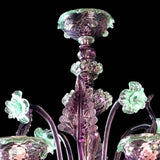 Murano Glass Chandelier Classic Amethyst with Green Accents Image