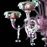 Murano Glass Chandelier Classic Amethyst with Green Accents Image
