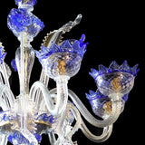 Murano Glass Chandelier – Classic Clear Cristallo with Blue Accents Image
