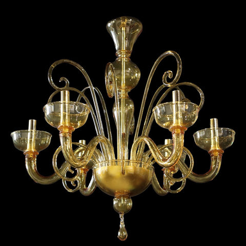 Murano Glass Chandelier Amber Sun