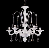Murano Glass Contemporary Chandelier White Luxe Crystal Image