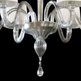 Murano Clear Glass Contemporary Chandelier with White Lampshades Image