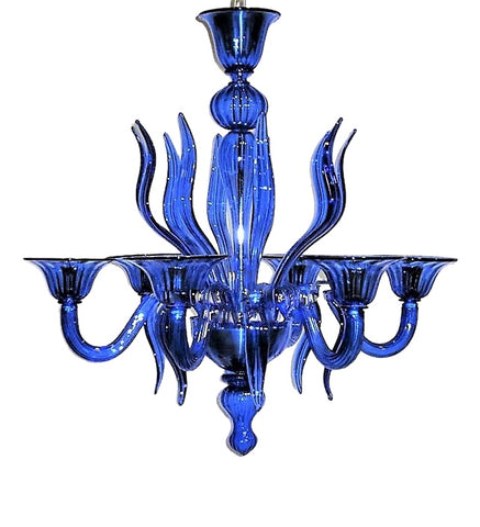 Murano Glass Chandelier Bluino Azzurro