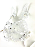 Venetian Mask Laser Cut Metal Elegant Rabbit White Image