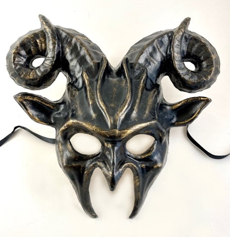 The Beast Devil Mask Aged Bronze Image