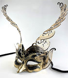 Venetian Laser Cut Metal Mask The Elegant Devil Black and Gold Image