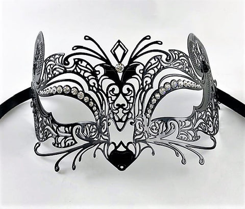 Venetian Mask Laser Cut Metal Micio Pussycat Lux Image