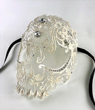 Venetian Mask Laser Cut Metal Antique White Skull Image