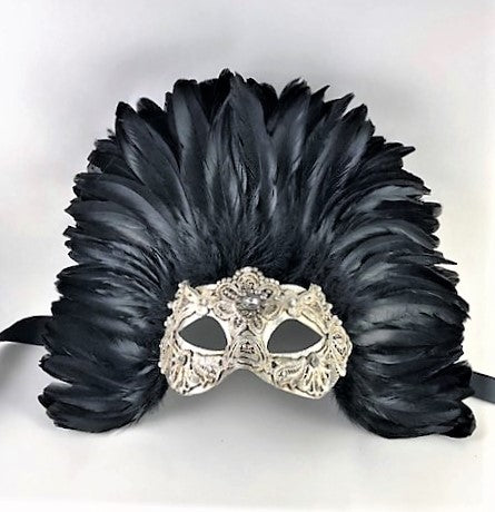 Feathered Colombine Reale Macrame Silver and Black Image
