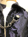 Cloak of Darkness Purple on Black Damask Tapestry Image