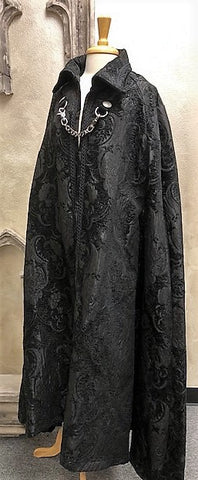 Cloak of Darkness Black Damask Tapestry Image