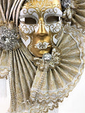 Venetian Volto Ventaglio Luxe Fan Mask White Image