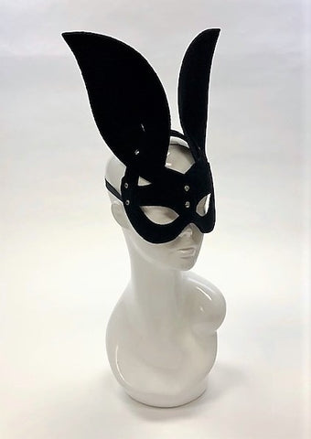 Erotic Mistress Boudoir Bunny Mask– Black Velveteen