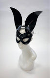 Erotic Mistress Boudoir Bunny Mask Black Patent Vinyl Image
