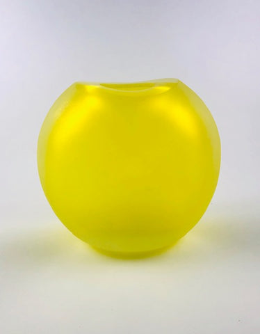 Murano Glass Vase Nina  Frosted Limoncello Giallo 7 ¼” Image