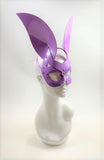 Erotic Mistress Boudoir Bunny Mask Purple Lilac Patent Vinyl Image