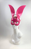 Erotic Mistress Boudoir Bunny Mask Fuchsia Pink Patent Vinyl Image