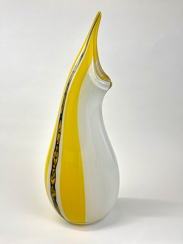 Murano Glass Vase Colori Giallo Bianco Image