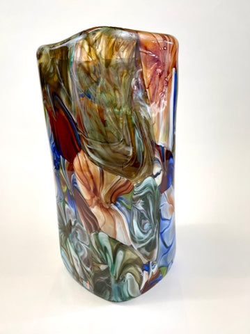 Murano Glass Vase Pavone Tall 16” Image