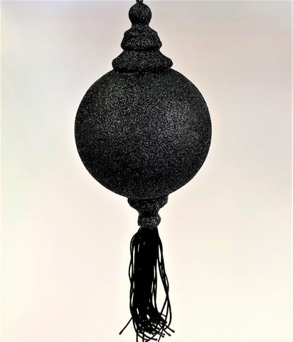 Venetian Christmas Ornament – Black Glitter