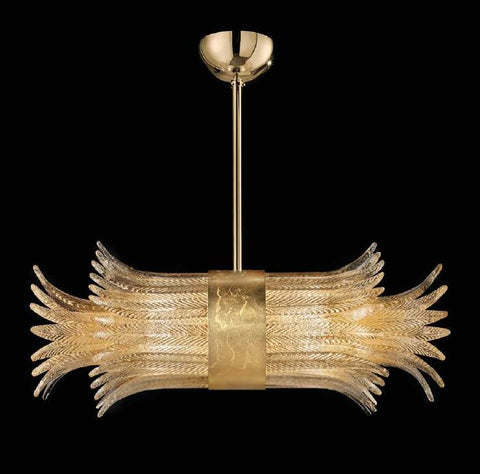 Italian Glass Horizontal Pendant Chandelier Sciabole