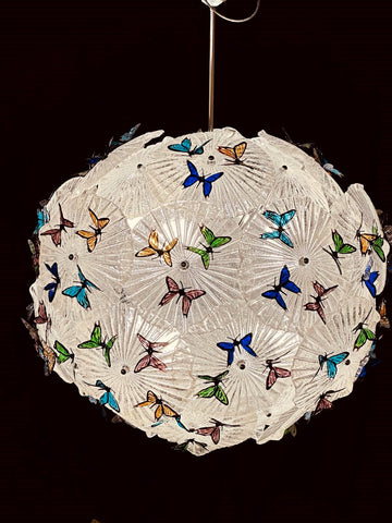 Murano Glass Pendant Ceiling Chandelier Redentore – Butterflies - Farfalle