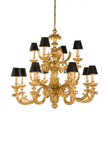 Italian Hand Carved Wood Chandelier 12 Lights – M 1036