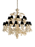 Italian Hand Carved Gilt Wood Tuscan Chandelier  24 Light with Lampshades - 1245 Image