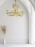 Murano Glass Chandelier - Classic Rezzonico 24 Kt Gold, 12 Light “Twisted” Oval 1950