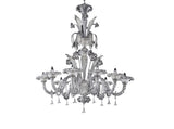 Murano Glass Chandelier Classic Silver and Black Image