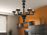 Murano Glass Contemporary Chandelier 2783 – Black and Gold Image