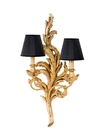 Italian Hand Carved Gilt Wood Tuscan 2 Light Sconce – 791 Image