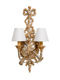 Italian Hand Carved Gilt Wood Tuscan 2 Light Sconce – 802 Image