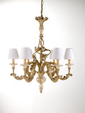 6 Light Gilt Wood Tuscan Chandelier Image