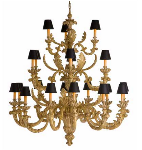 21 Light Gilt Wood Tuscan Chandelier Image