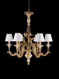 6 Light Gilt Wood Tuscan Chandelier Image