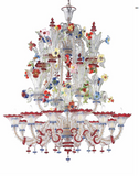 Murano Glass Chandelier Rezzonico Grand Canal Colors - 12 Lights