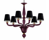 Venetian Glass Chandelier with Lampshades Paralume 2786