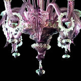 Murano Glass Chandelier Classic Amethyst with Green Accents Image