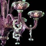 Murano Glass Chandelier Classic Amethyst with Green Accents Image