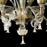 Murano Glass Chandelier – Classic Fume with 24Kt Gold Accents Image
