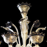 Murano Glass Chandelier Classic Cristallo with 24Kt Gold and Black Accents Image