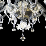 Murano Glass Chandelier Classic Gray with 24Kt Gold Accents Image