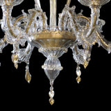 Murano Glass Chandelier – Classic Small Rezzonico Lance – Clear Cristallo with 24Kt Gold Accents Image