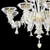 Murano Glass Chandelier Classic Small Rezzonico Clear Cristallo with 24Kt Gold Accents Image