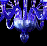 Murano Glass Chandelier Pastorale “Twist” Cobalt Blue