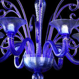 Murano Glass Chandelier Pastorale “Twist” Cobalt Blue