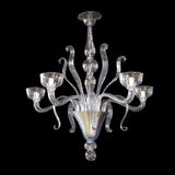 Murano Glass Chandelier Contemporary Transparent Blue Hue