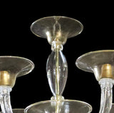 Murano Glass Contemporary Staggered Lights Clear Cristallo with 24Kt Gold Image